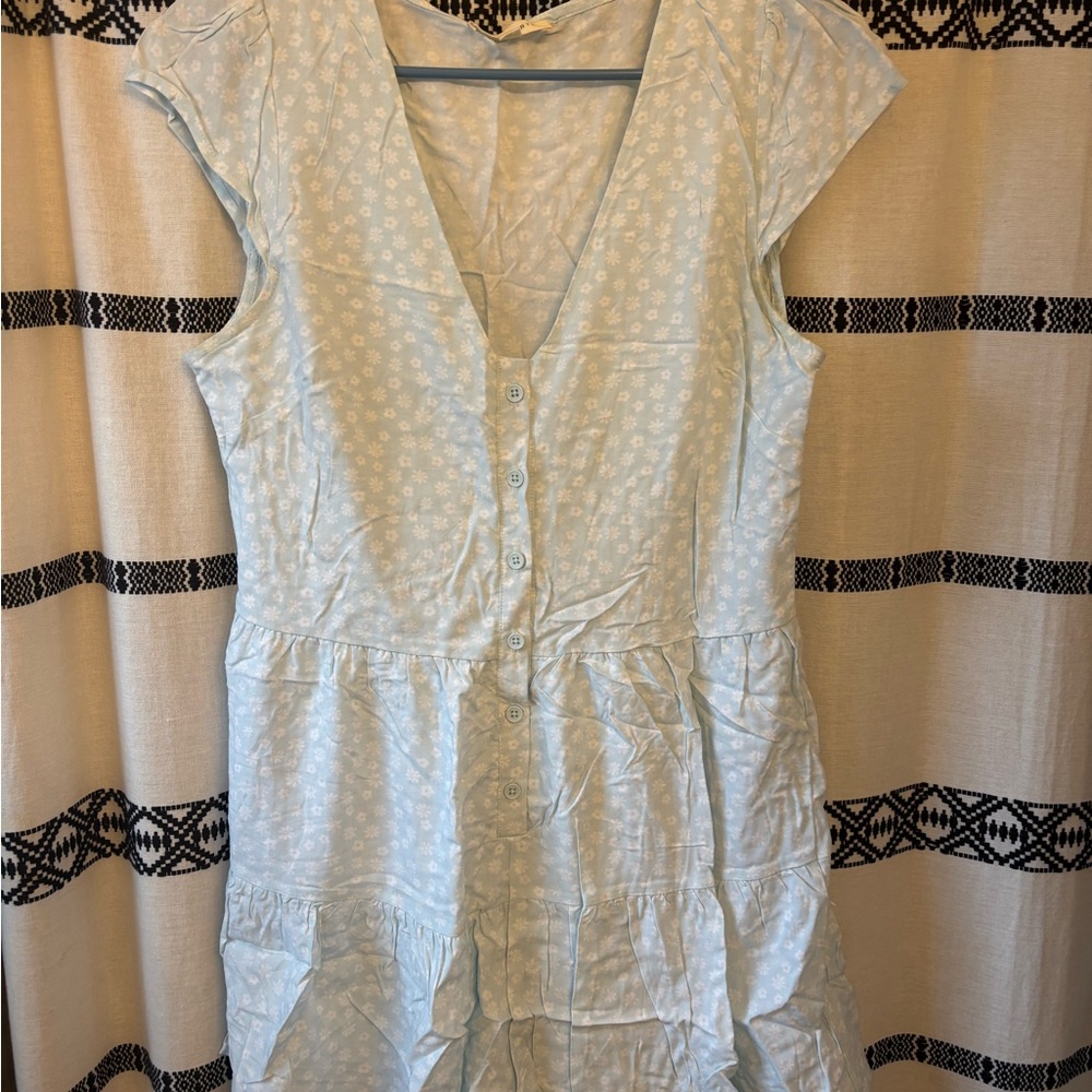 PacSun LA Hearts Light Blue Button-Down romper